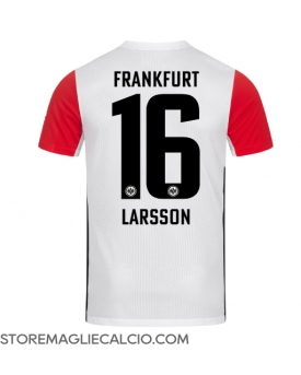 Eintracht Frankfurt Hugo Larsson #16 Maglia Gara Casa Repliche 2024-25 Maniche Corte